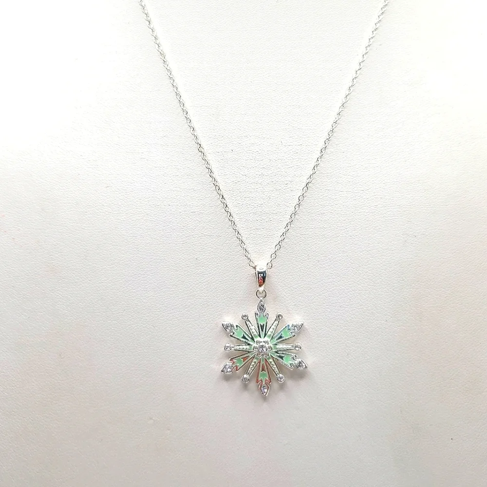 Disney Frozen Silver Plated Snowflake Pendant Necklace